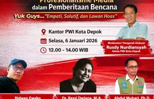 Gelar Diskusi Nasional Soal Profesionalisme Pemberitaan Bencana, Sumbangan Nyata PWI Depok Hadirkan Solusi persoalan Bangsa