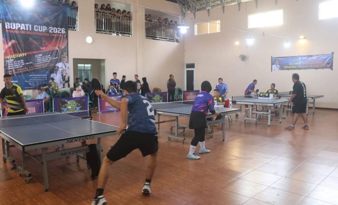 Turnamen Tenis Meja Bupati Cup 2026 Diikuti Ratusan Atlet