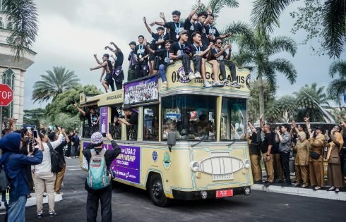 Laskar Singacala PSGC Ciamis Lolos ke Liga 2, Kepulangan Tim Disambut Meriah