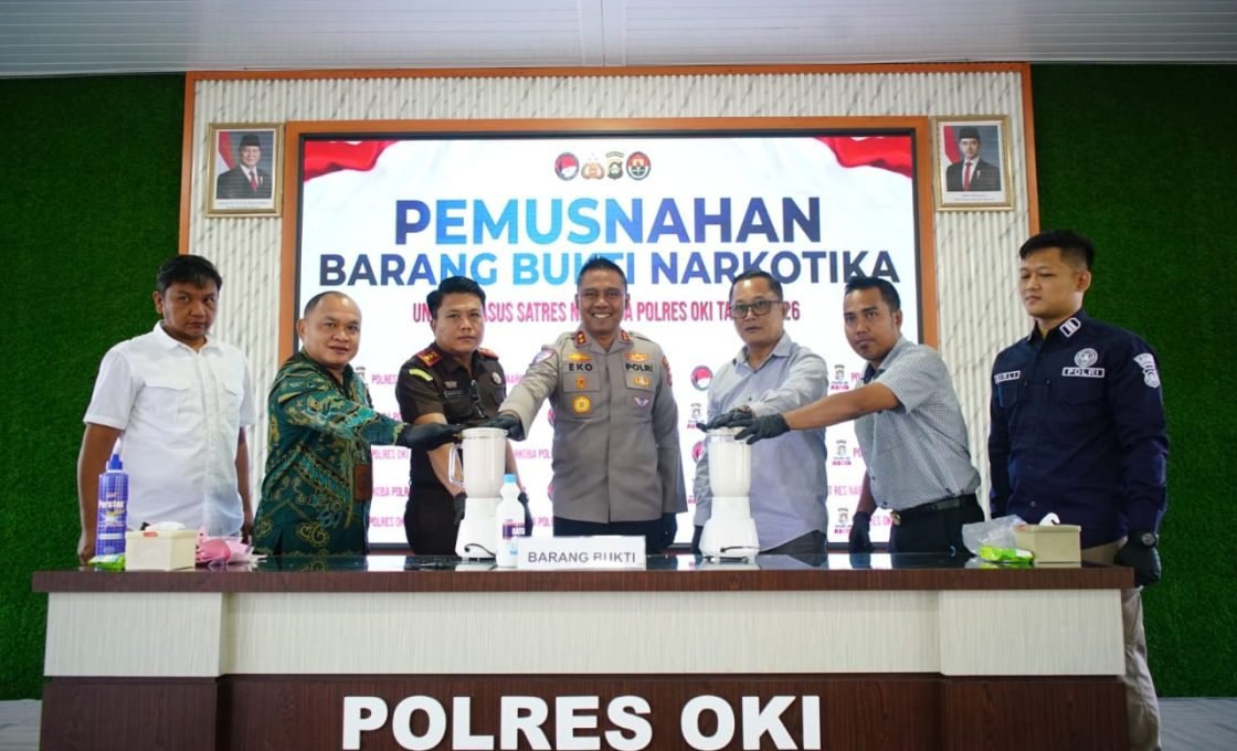 Transparan dan Tegas, Polres OKI Musnahkan 927 Gram Sabu Hasil Pengungkapan Kasus