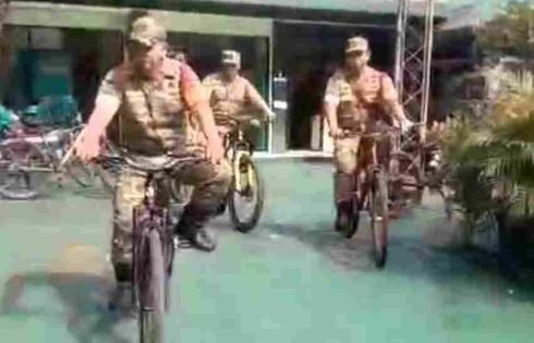 Patroli Bersepeda  Koramil 03 / Sukmajaya Depok, Jaga Kebugaran, Benteng Kondusifitas Wilayah