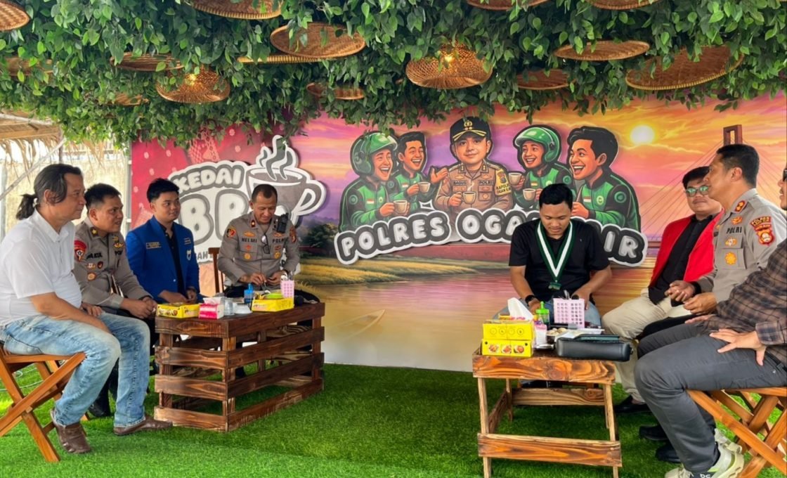 Resmikan Kedai BBK, Kapolres Ogan Ilir Ngopi Bareng Mahasiswa Perkuat Sinergi