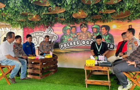 Resmikan Kedai BBK, Kapolres Ogan Ilir Ngopi Bareng Mahasiswa Perkuat Sinergi