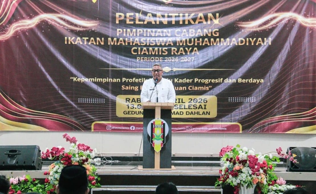 Sekda Ciamis Dorong Kepemimpinan Profetik dalam Pelantikan IMM Ciamis Raya 2026–2027
