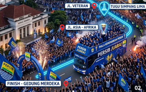 Konvoi Kemenangan Persib Digelar Dari Gedung Sate Hingga Gedung Merdeka