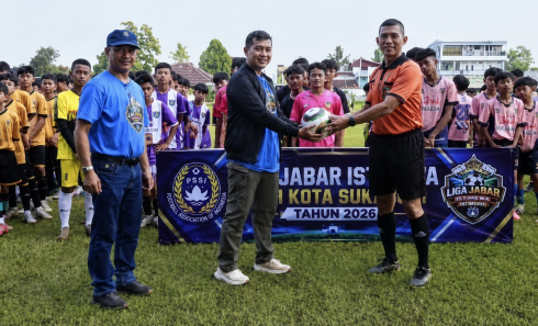 Dandim 0607/Kota Sukabumi Buka Liga Jabar Istimewa PSSI Kota Sukabumi 2026