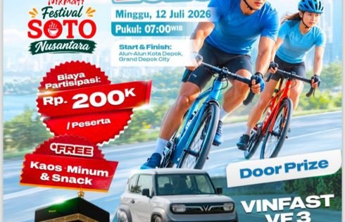 Gowes 10 KM Bareng VinFast Fun Bike 2026 di Depok, Hadiahnya Mobil Listrik dan Umrah!
