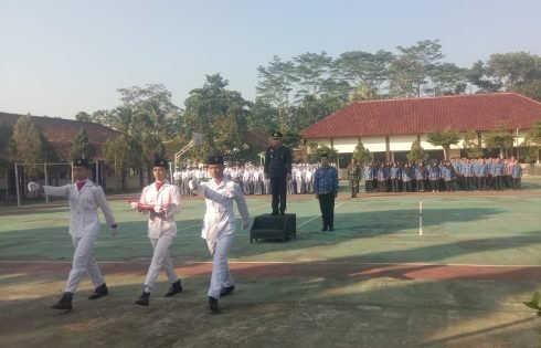 Kapolsek Cisaga Pimpin Upacara Peringatan Hari Jadi Kabupaten Ciamis ke – 384 Tingkat Kecamatan Cisaga