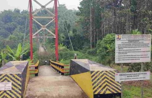 Diprotes Soal Hibah Lahan, Jembatan Gantung Sukamenak Ciamis – Tasikmalaya Ditutup Total
