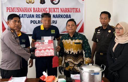 Polres Berau Musnahkan 28,51 Gram Sabu, Tujuh Tersangka Terjerat Kasus Narkoba