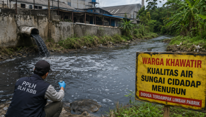 DLH KBB Selidiki Dugaan Pencemaran Sungai Cidadap, Pabrik Tapioka Disorot