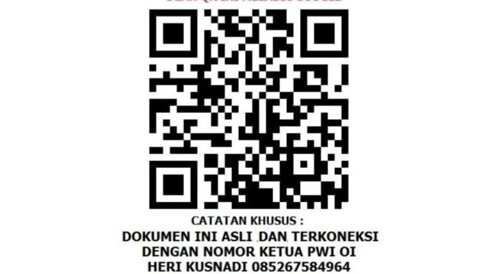 Antisipasi Dokumen Palsu, PWI Ogan Ilir Gunakan Kode QR Terhubung Langsung ke Ketua