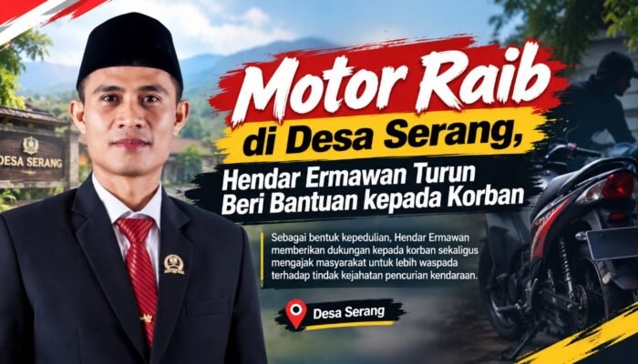 Motor Raib di Desa Serang, Hendar Ermawan Turun Beri Bantuan Kepada Korban