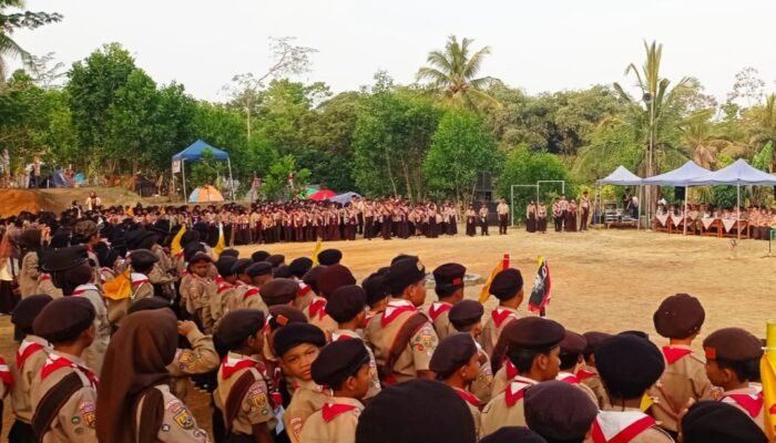 Lomba Tingkat II Pramuka Penggalang Tingkat Kecamatan Cisaga Digelar di Jinju Asia Park
