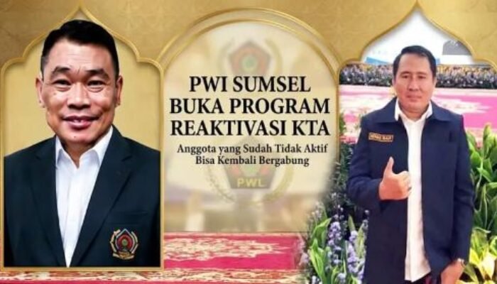 PWI Sumsel Buka Program Reaktivasi KTA, Anggota Yang Sudah Tidak Aktif Bisa Kembali Bergabung