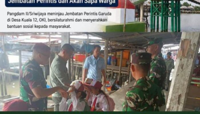 Pangdam II/Sriwijaya Tinjau Jembatan Perintis Sekaligus Sapa Warga