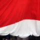 Damkar Kabupaten Bogor Bentangkan Bendera Merah Putih Raksasa di Stadion Pakansari Sambut HUT ke-81 RI