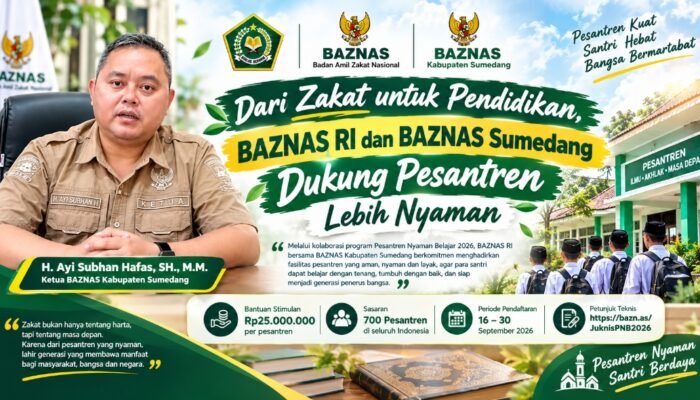 Dari Zakat untuk Pendidikan, BAZNAS RI dan BAZNAS Sumedang Dukung Pesantren Lebih Nyaman