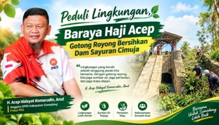 Peduli Lingkungan, Baraya Haji Acep Gotong Royong Bersihkan Dam Sayuran Cimuja