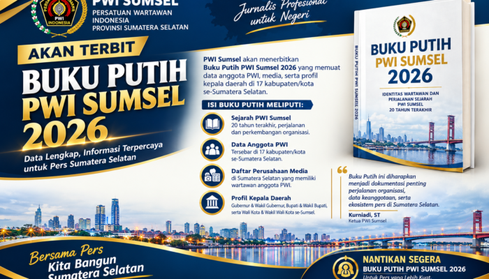 PWI Sumsel Akan Terbitkan Buku Putih 2026, Muat Data Anggota dan Media