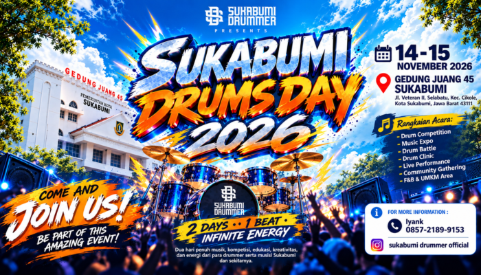 Sukabumi Drums Day 2026 Hadirkan Kompetisi, Drum Battle Hingga Live Performance