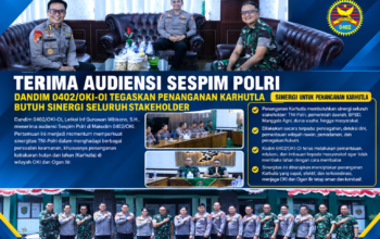 Terima Audiensi Sespim Polri, Dandim 0402/OKI-OI Tegaskan Penanganan Karhutla Butuh Sinergi Seluruh Stakeholder