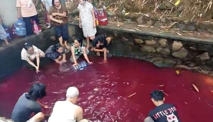 Viral Air Kolam di Gunung Sindur Berubah Merah, DLH Duga Akibat Pewarna Kain