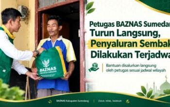 Petugas BAZNAS Sumedang Turun Langsung, Penyaluran Sembako Dilakukan Terjadwal