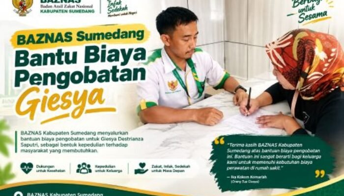 BAZNAS Sumedang Bantu Biaya Pengobatan Giesya